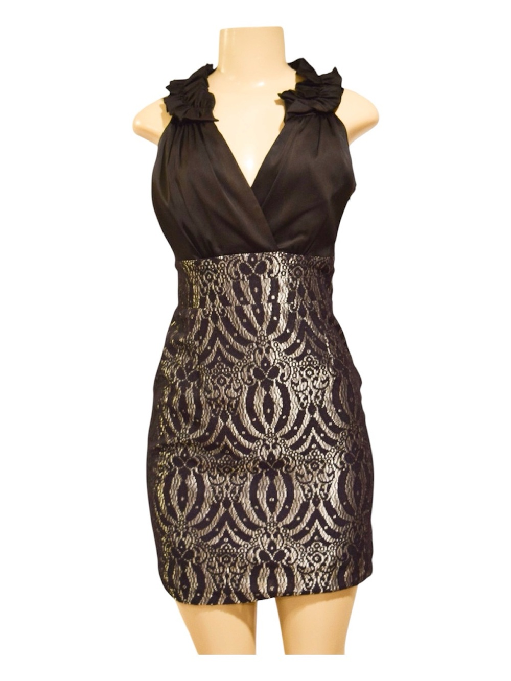 Donna Rico Black Lace-Overlay Cocktail Dress size 2